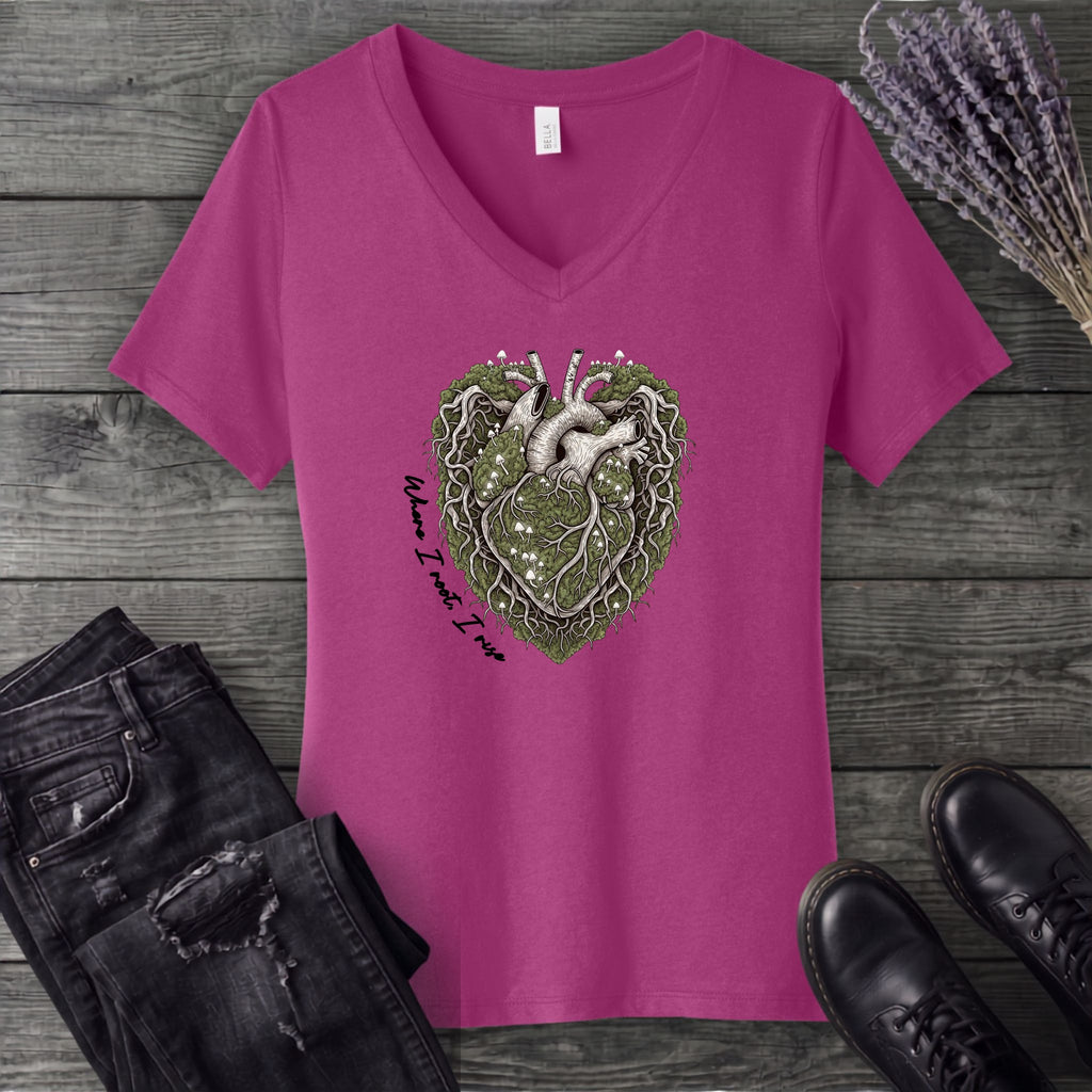 Where I Root I Rise V-Neck T-Shirt
