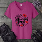 domestically feral V-Neck T-Shirt