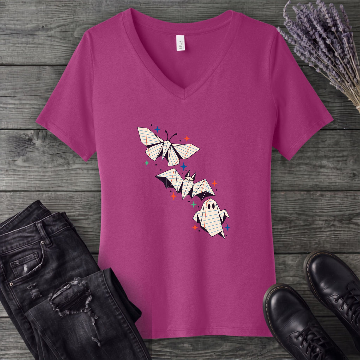 Spooky Notes V-Neck T-Shirt