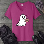 Ghost Heart Coffee V-Neck T-Shirt