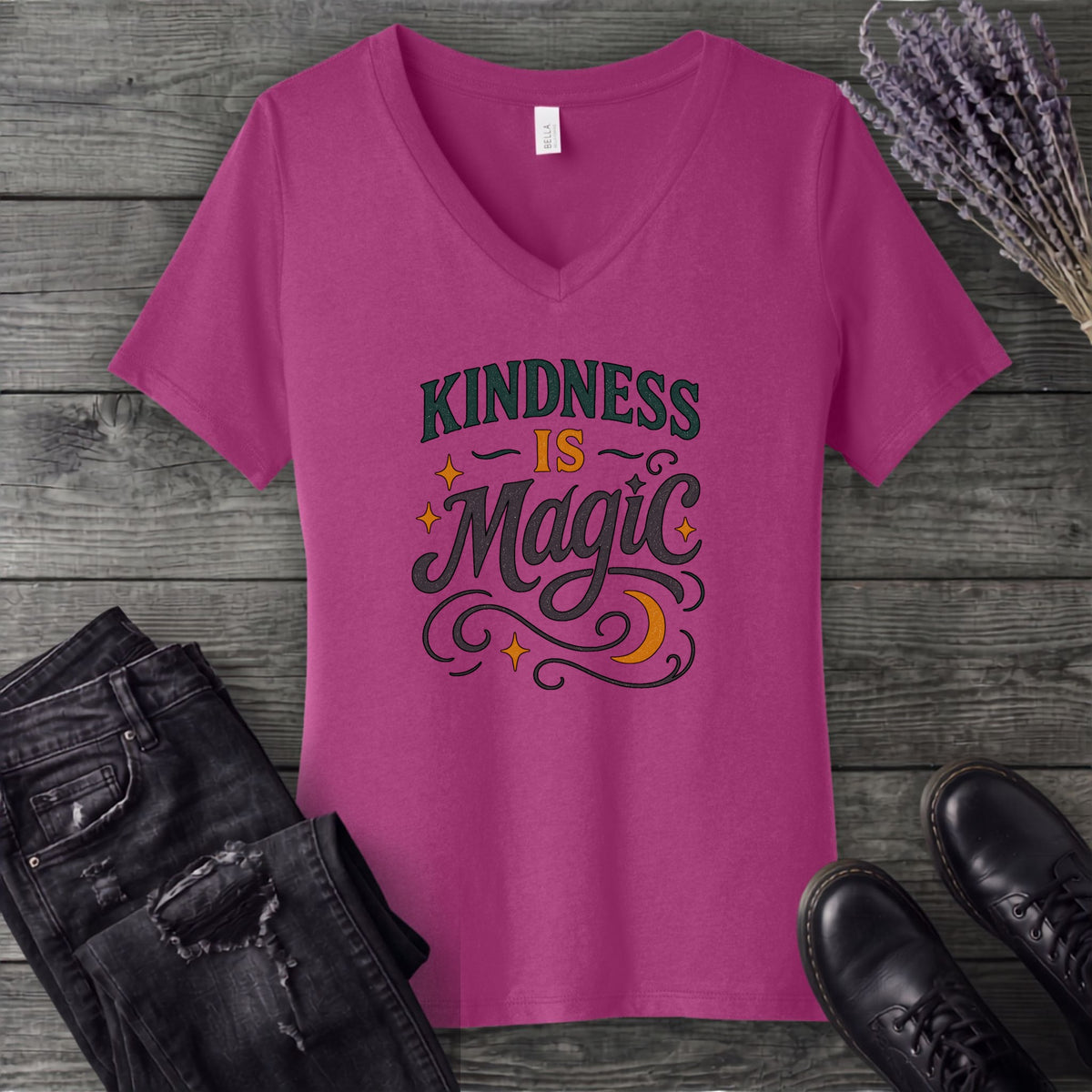 Kindness Is Magic V-Neck T-Shirt
