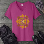 autumn leaves mandala V-Neck T-Shirt