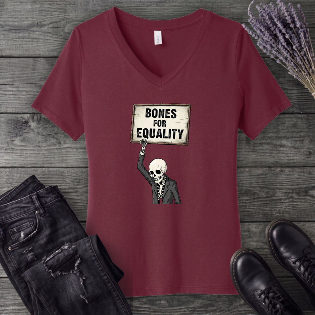 Bones For Equality V-Neck T-Shirt