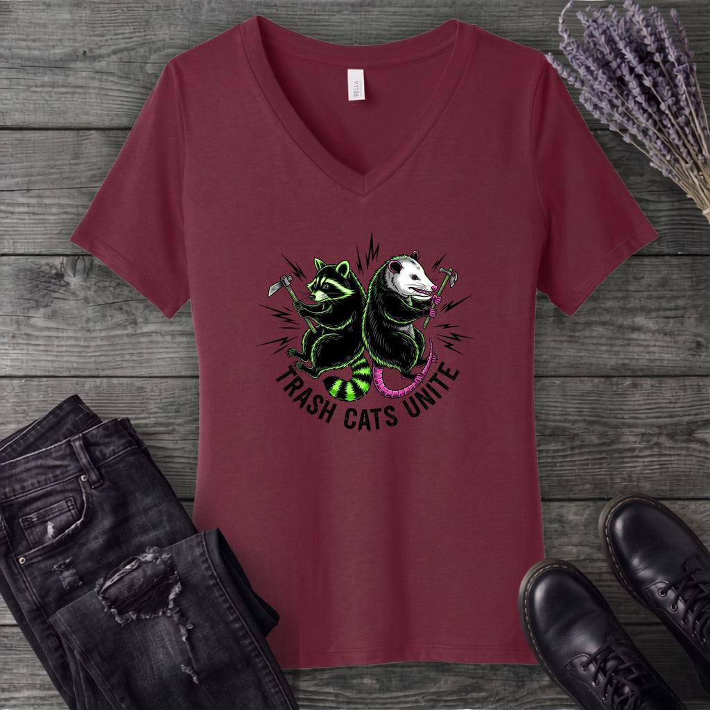Trash Cats Unite V-Neck T-Shirt