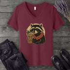 Raccoon Tiki V-Neck T-Shirt