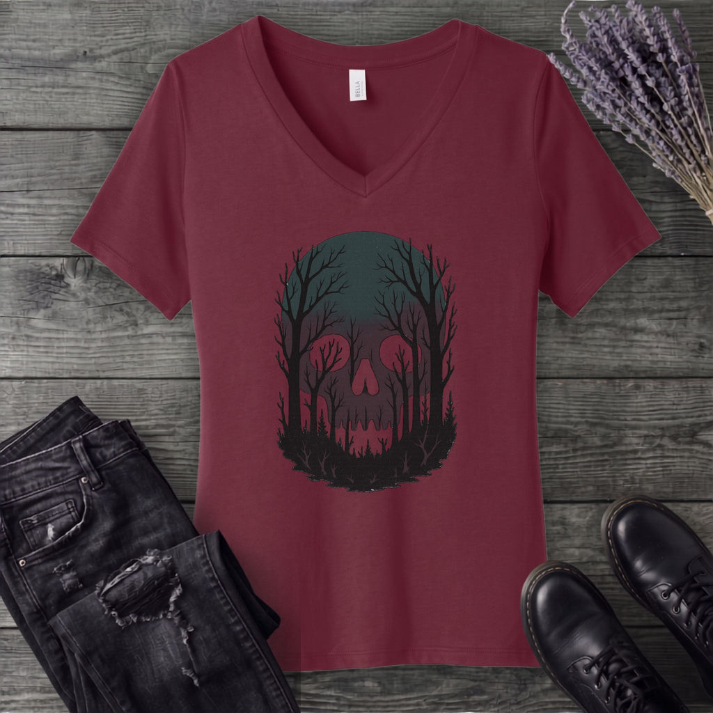 Skull Forest V-Neck T-Shirt