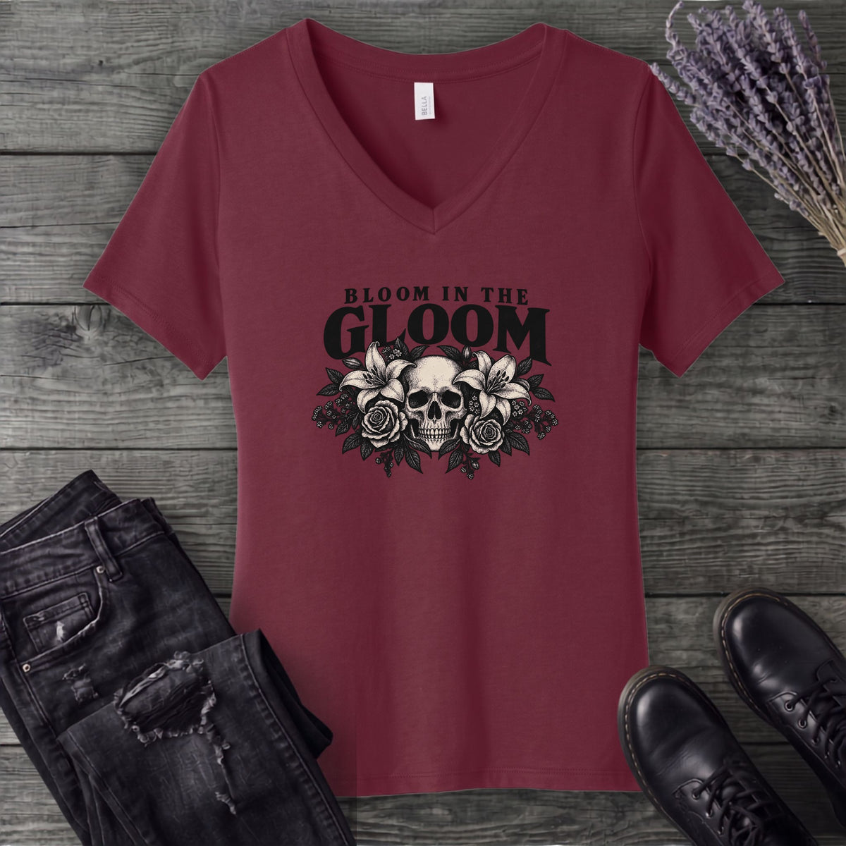 Bloom In The Gloom V-Neck T-Shirt