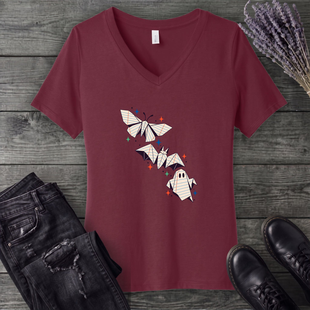 Spooky Notes V-Neck T-Shirt