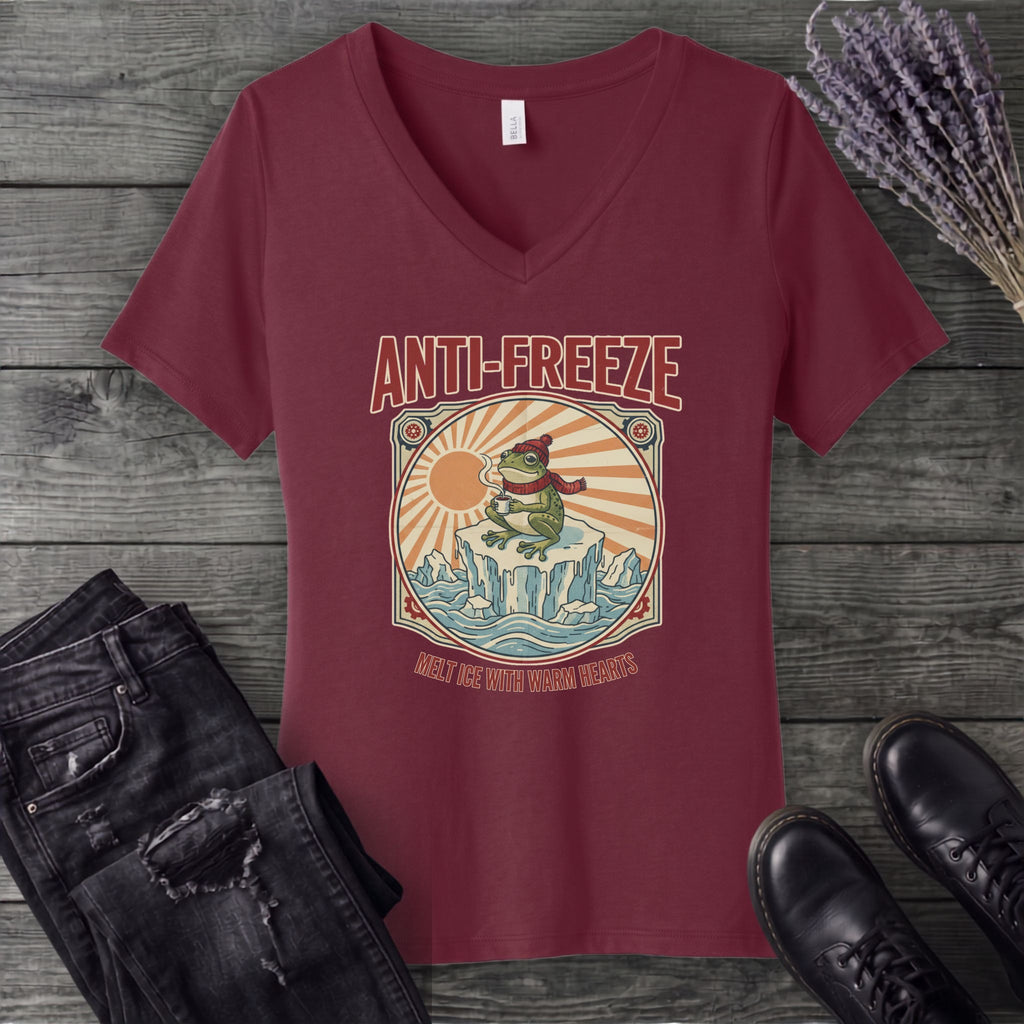 Anti Freeze Frog V-Neck T-Shirt