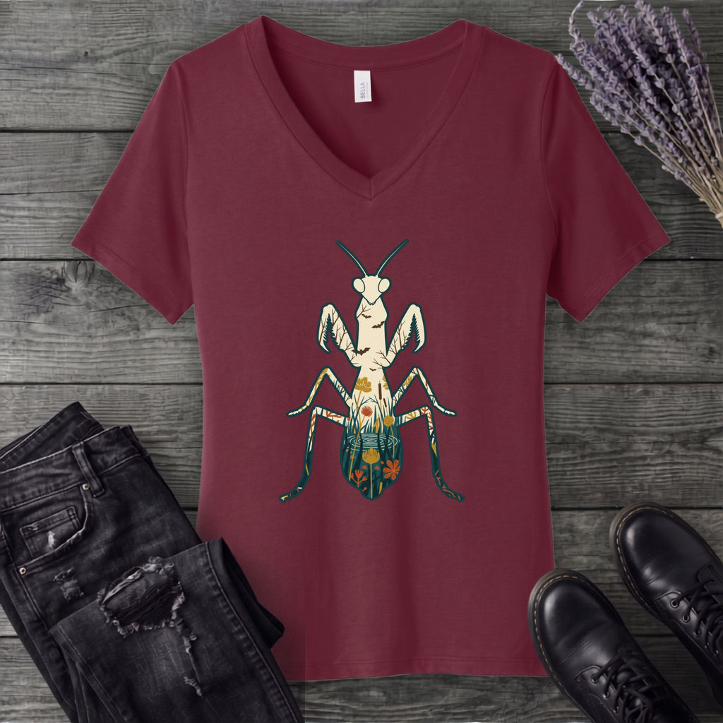 Mantis Silhouette V-Neck T-Shirt