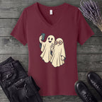 Selfie Ghosts V-Neck T-Shirt