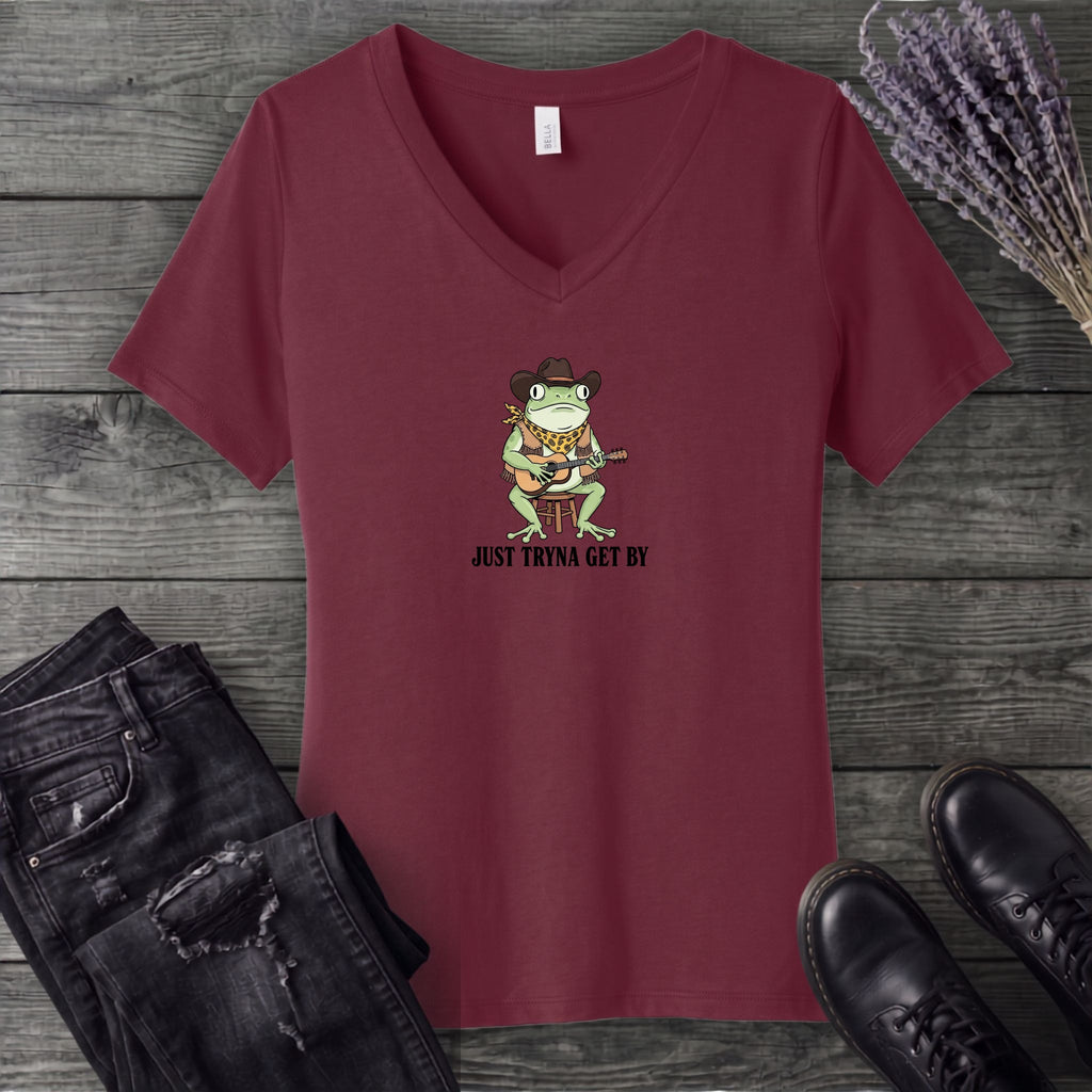 Just Tryna Get By V-Neck T-Shirt