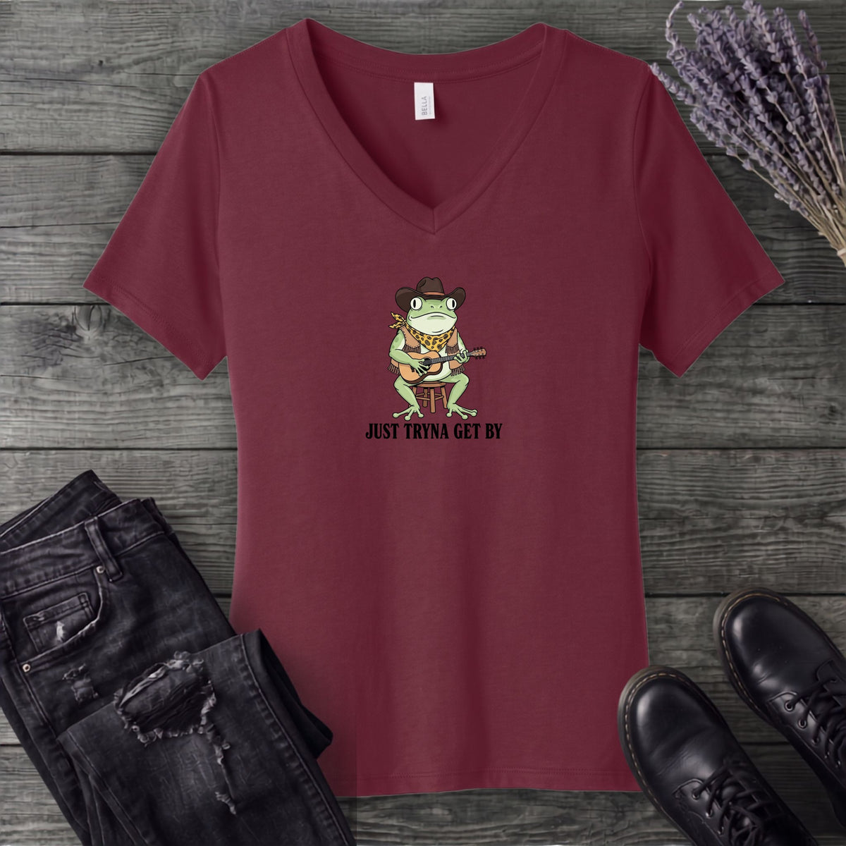 Just Tryna Get By V-Neck T-Shirt