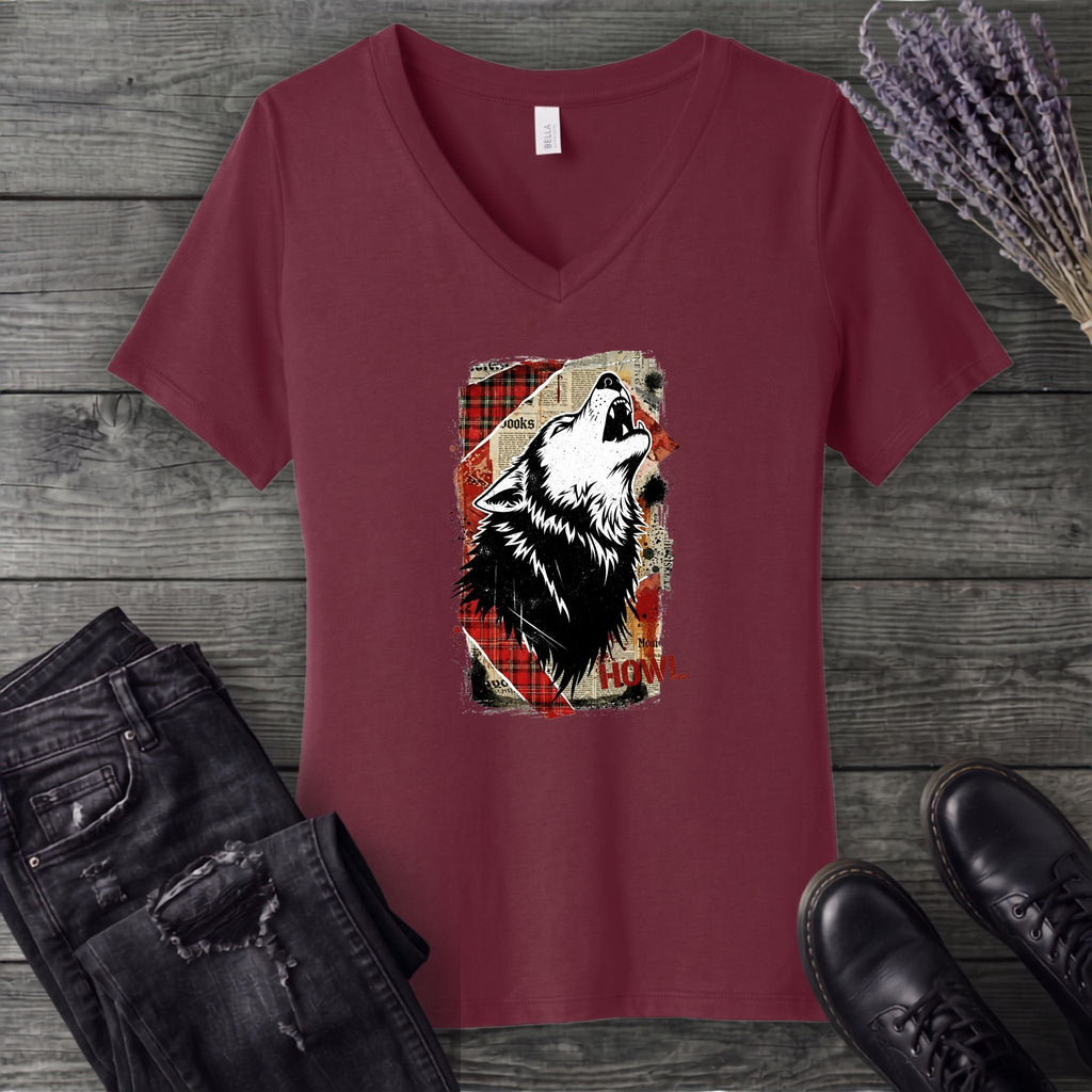Grunge Howl Collage V-Neck T-Shirt