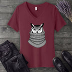 Owl In Cowl V-Neck T-Shirt