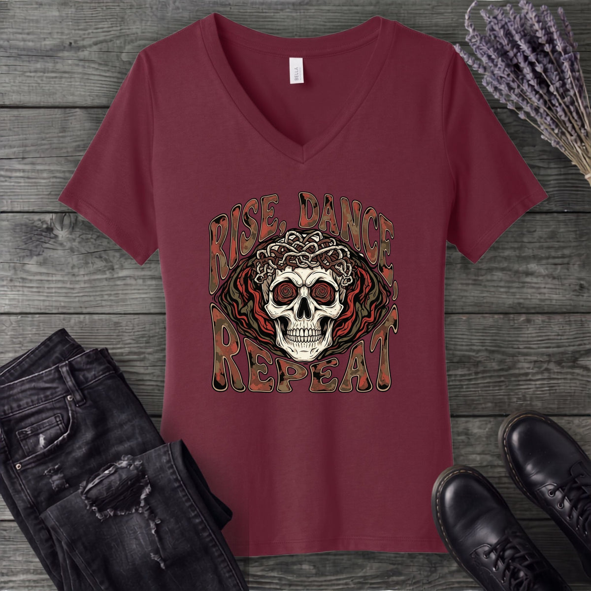 Rise Dance Repeat V-Neck T-Shirt
