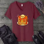 Skull Butter Pancakes V-Neck T-Shirt