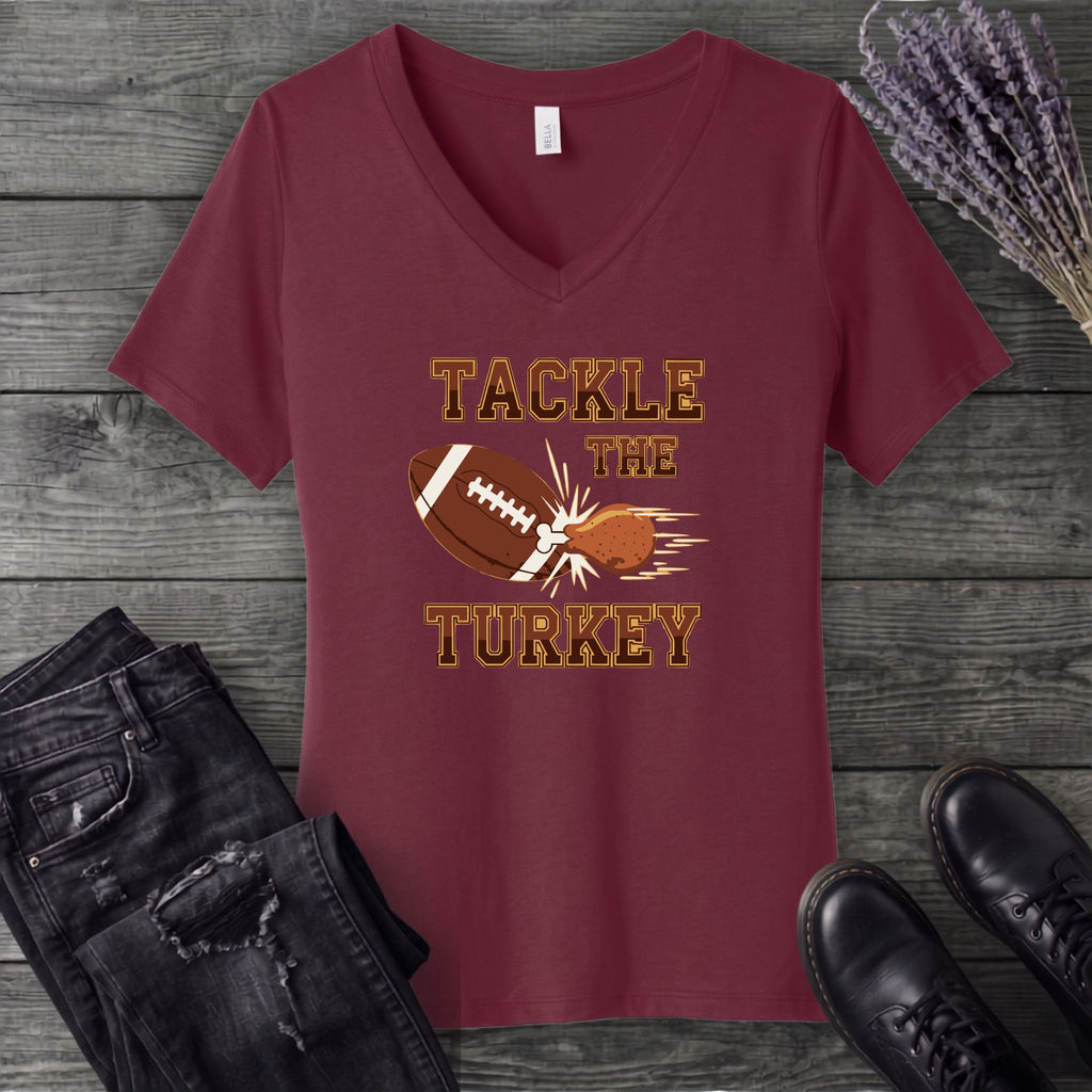 Tackle The Turkey V-Neck T-Shirt