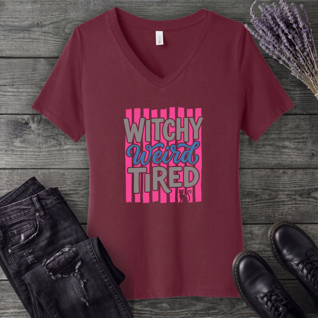 Witchy Weird Tired V-Neck T-Shirt