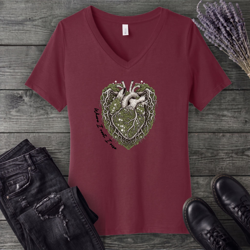 Where I Root I Rise V-Neck T-Shirt