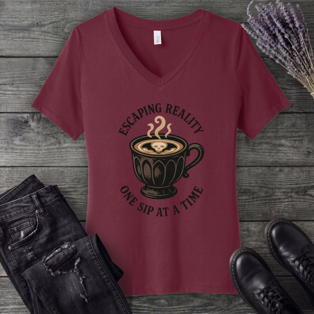 Escaping Reality One Sip At A Time V-Neck T-Shirt