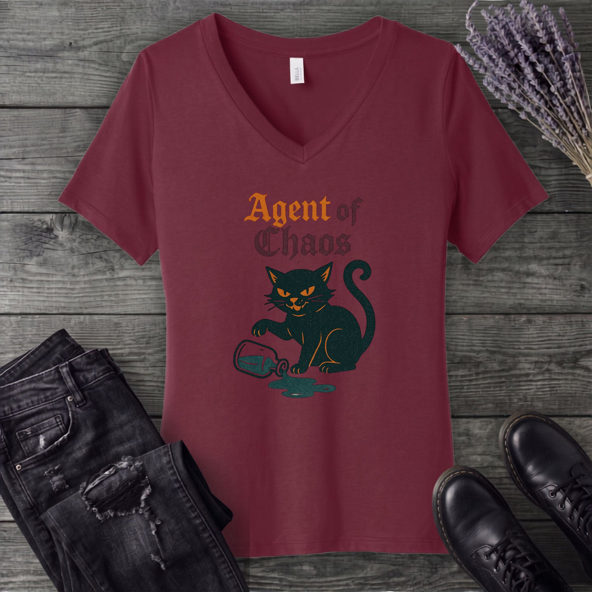 agent of chaos V-Neck T-Shirt