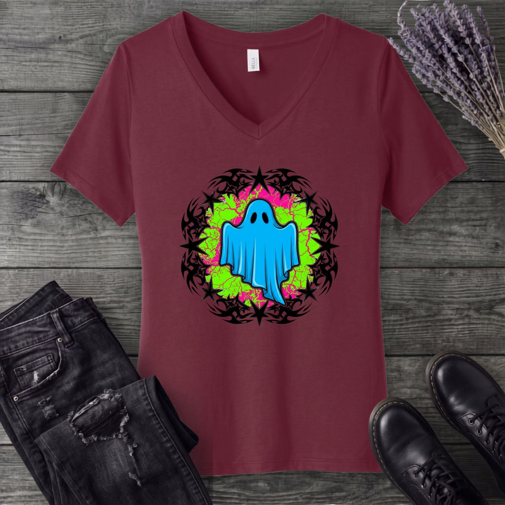 Grunge Star Ghost V-Neck T-Shirt