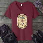 She Speaks In Petals And Storms V-Neck T-Shirt