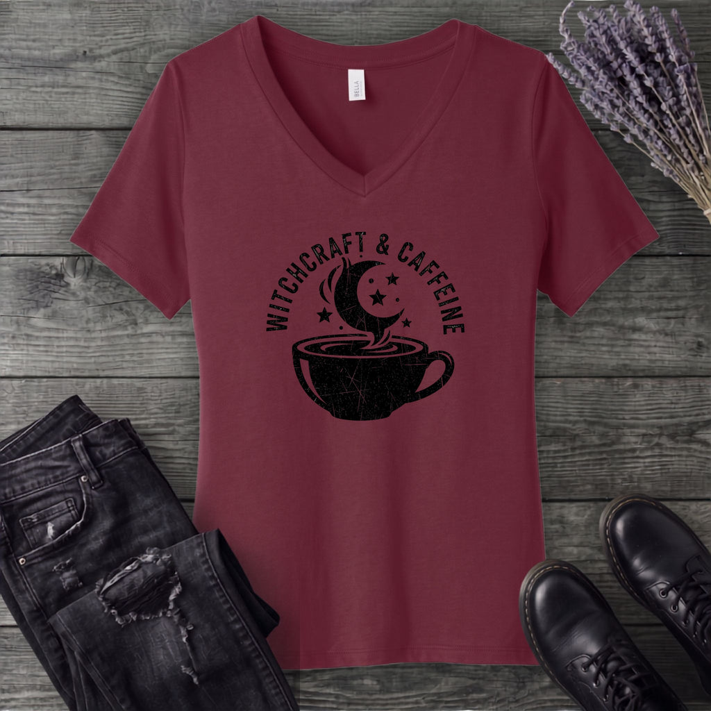 Witchcraft And Caffeine V-Neck T-Shirt