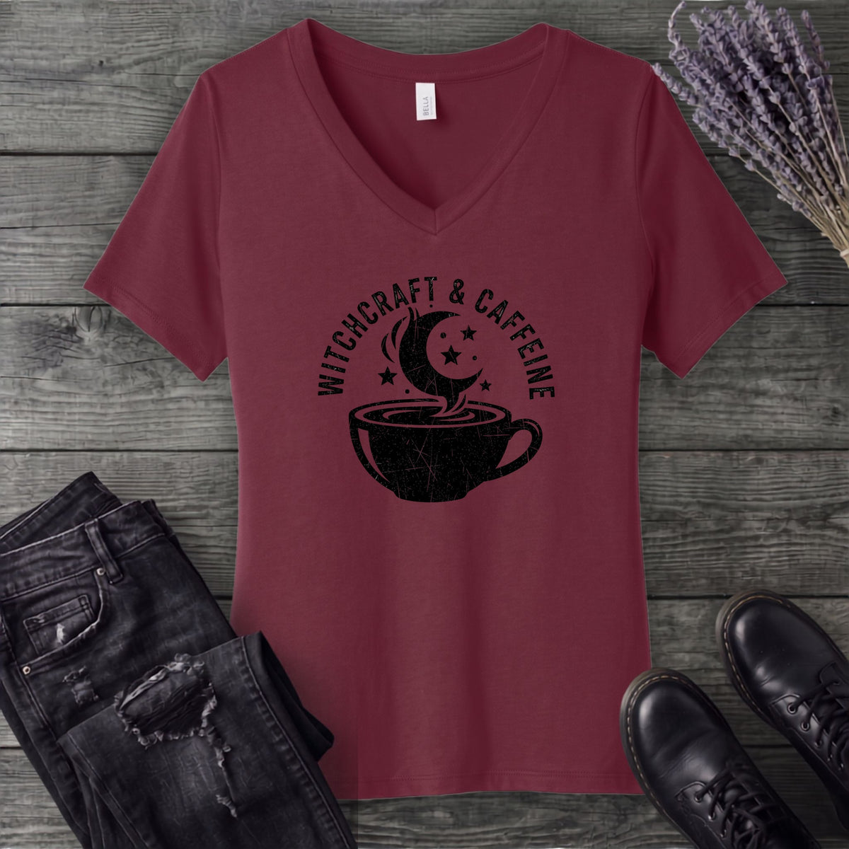 Witchcraft And Caffeine V-Neck T-Shirt