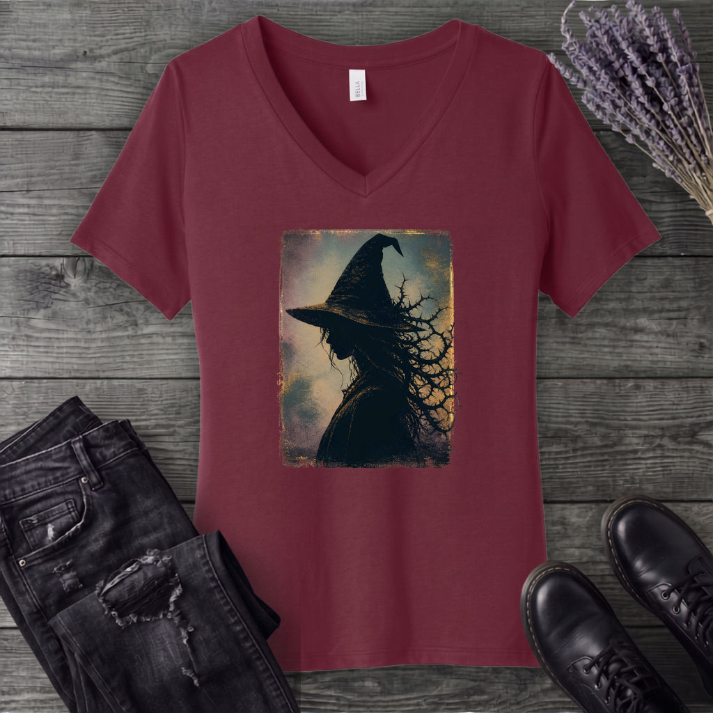 Brambles And Shadows Witch V-Neck T-Shirt