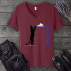 Black Cat Pumpkin Pie V-Neck T-Shirt