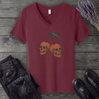 Skull Cherries V-Neck T-Shirt