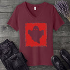 Grunge Stencil Ghost V-Neck T-Shirt
