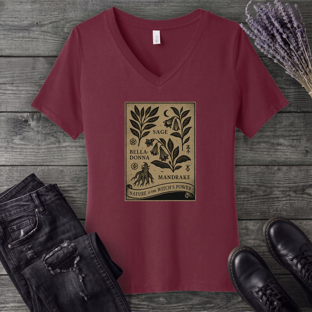 Nature Is The Witchs Power V-Neck T-Shirt
