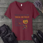 Too Early To Trick Or Treat Right On Time For Trouble V-Neck T-Shirt
