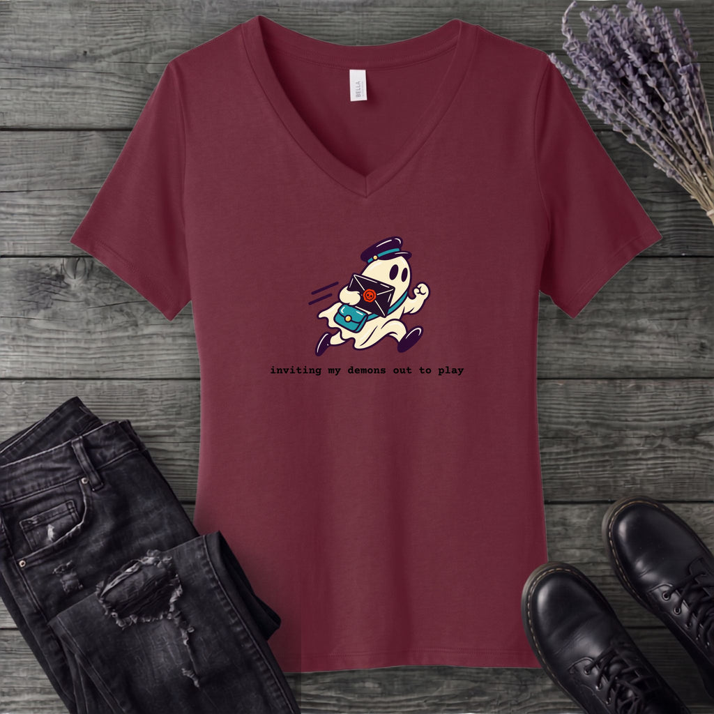 Inviting My Demons V-Neck T-Shirt