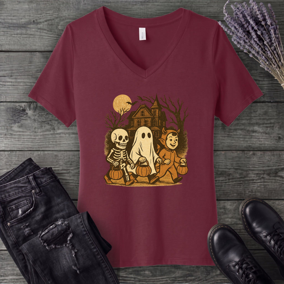 Trick Or Treaters V-Neck T-Shirt