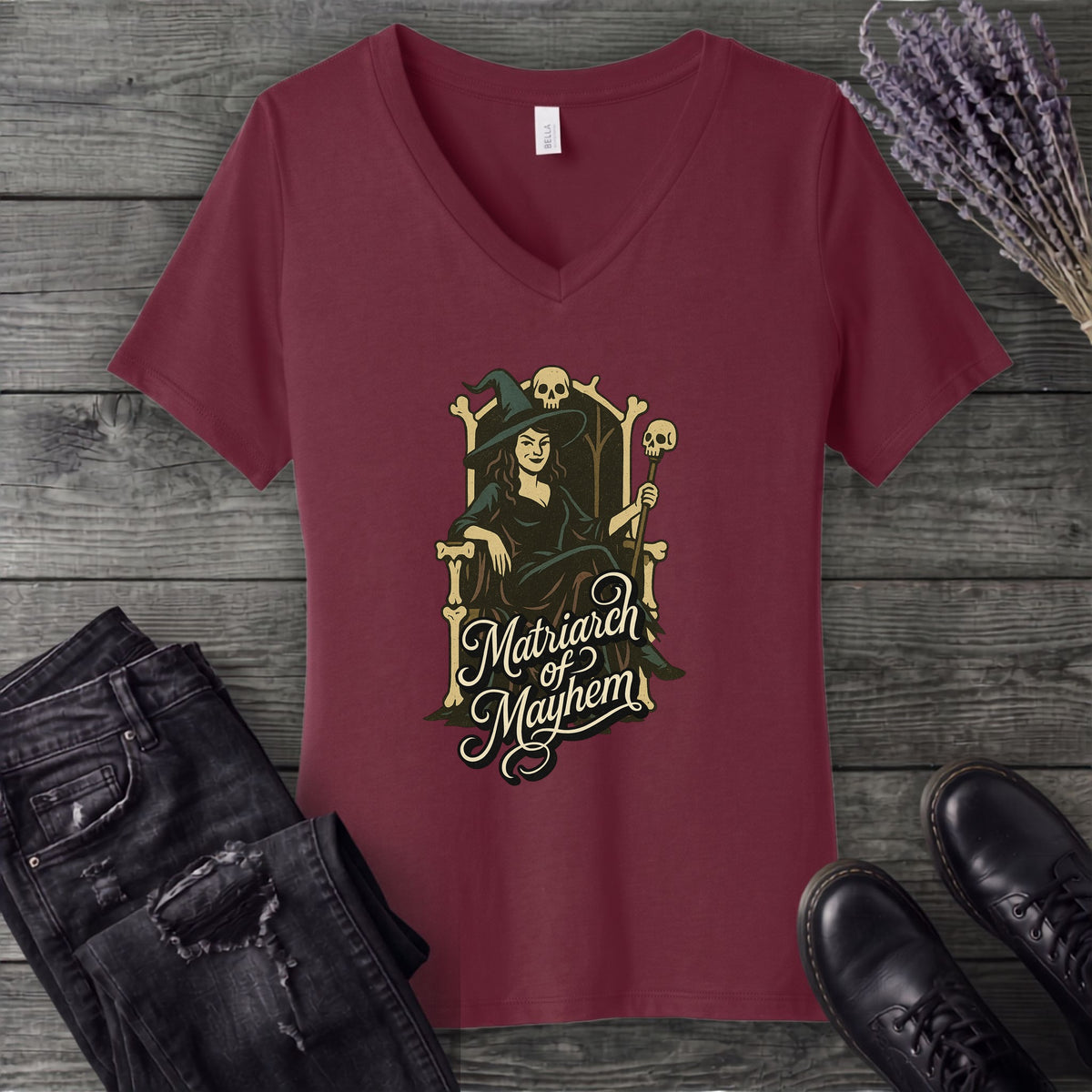 Matriarch of Mayhem V-Neck T-Shirt