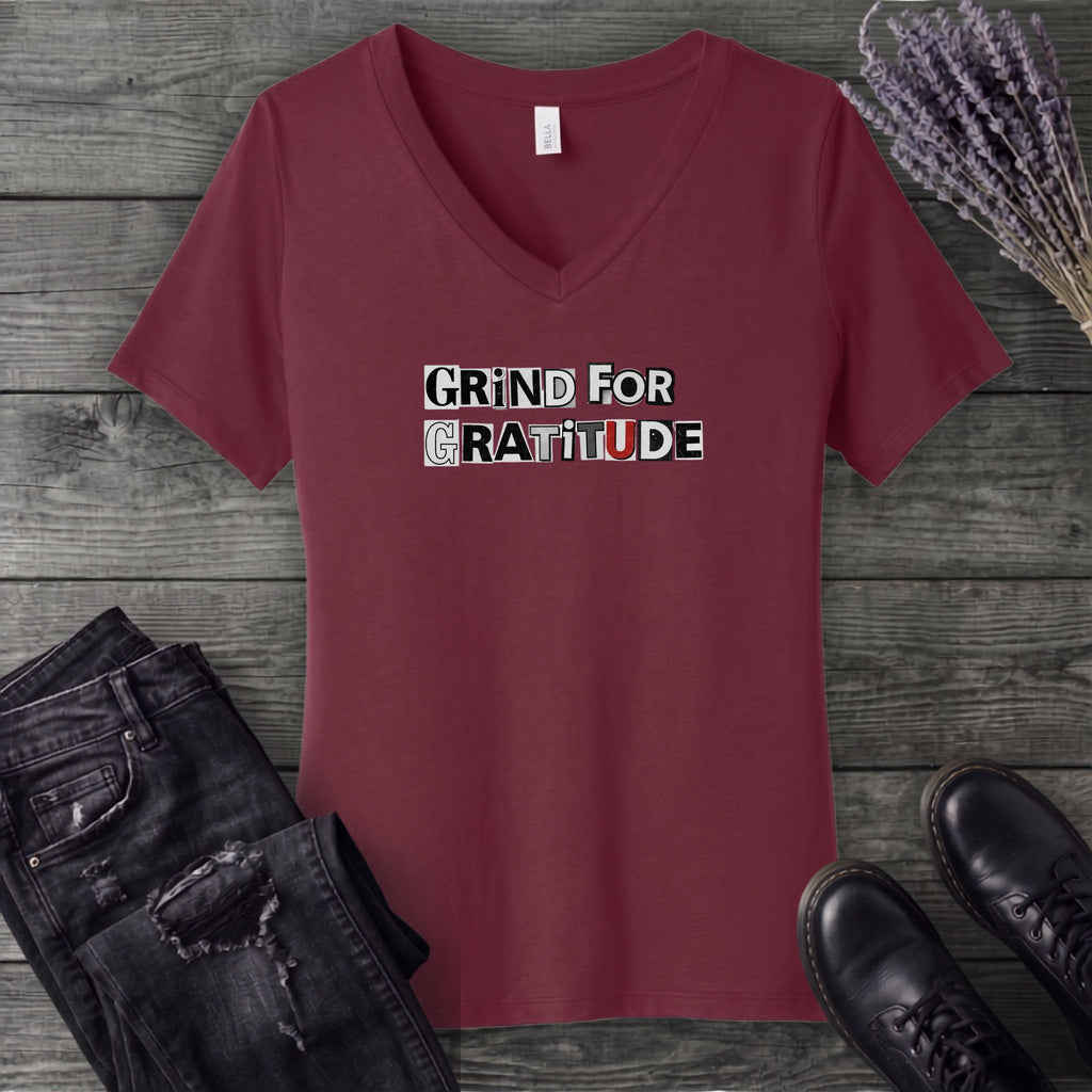 Grind For Gratitude V-Neck T-Shirt