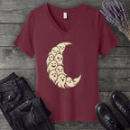 crescent moon ghosts V-Neck T-Shirt