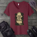 Here Lies My Motivation V-Neck T-Shirt