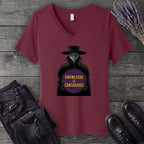 Plague Doctor Knowledge Is Contageous V-Neck T-Shirt