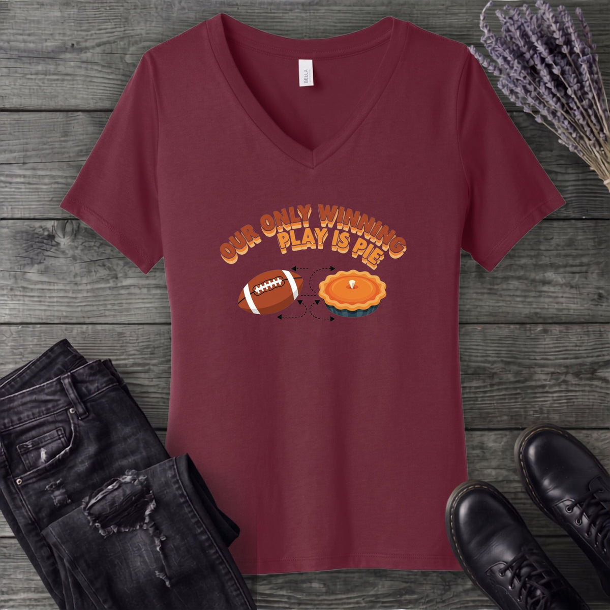 Winning Play Pie V-Neck T-Shirt