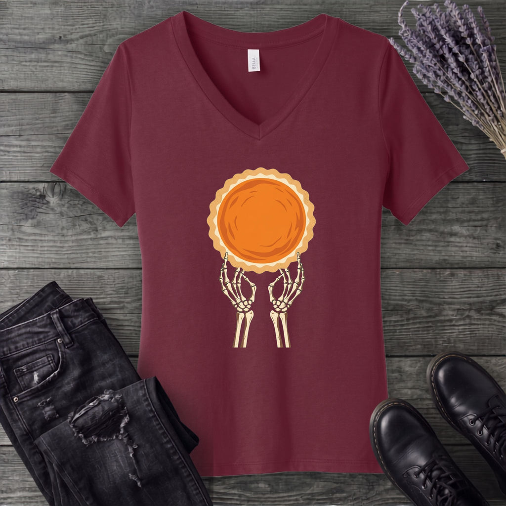 Skeleton Pie V-Neck T-Shirt