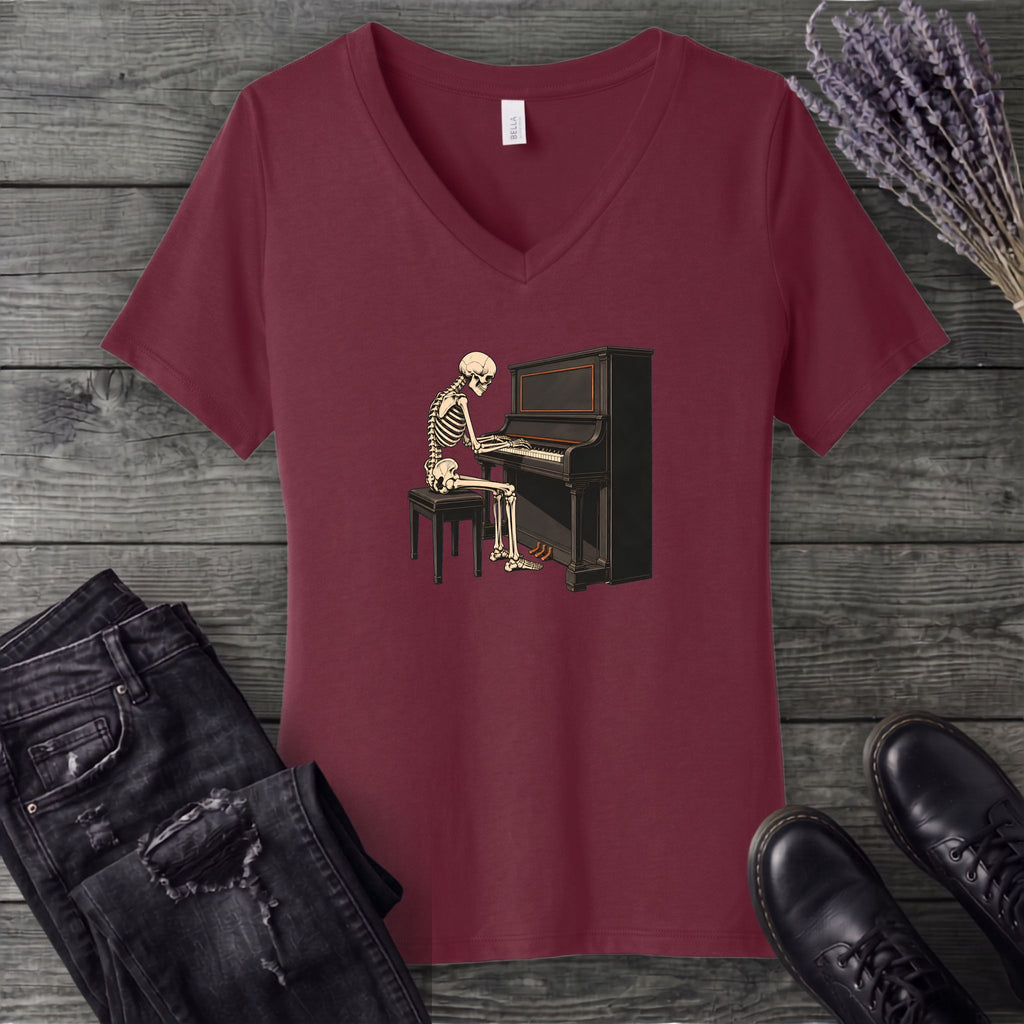 Skeletal Melodies V-Neck T-Shirt