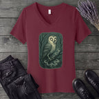 Woodland Spirits Owl V-Neck T-Shirt