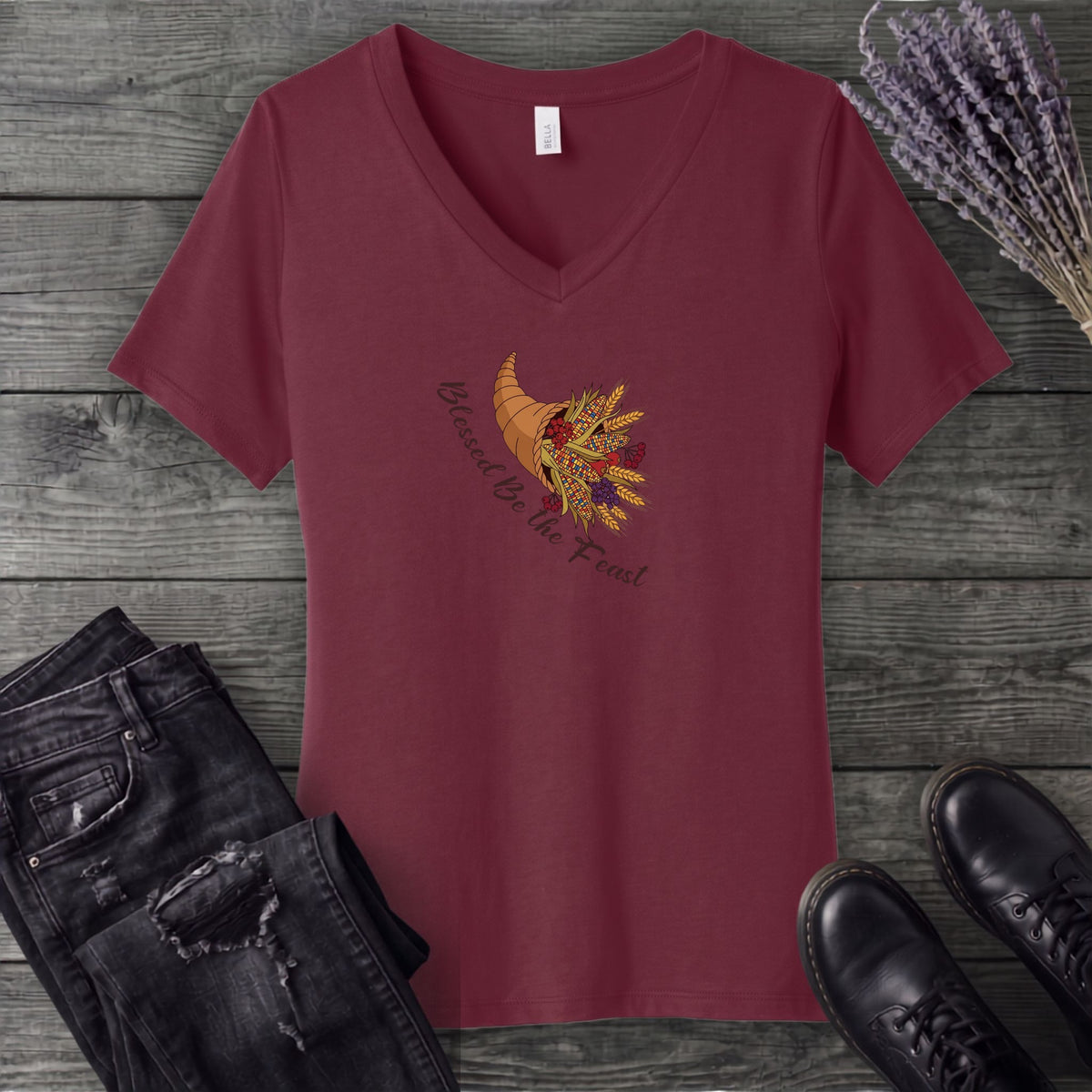 Blessed Be The Feast V-Neck T-Shirt