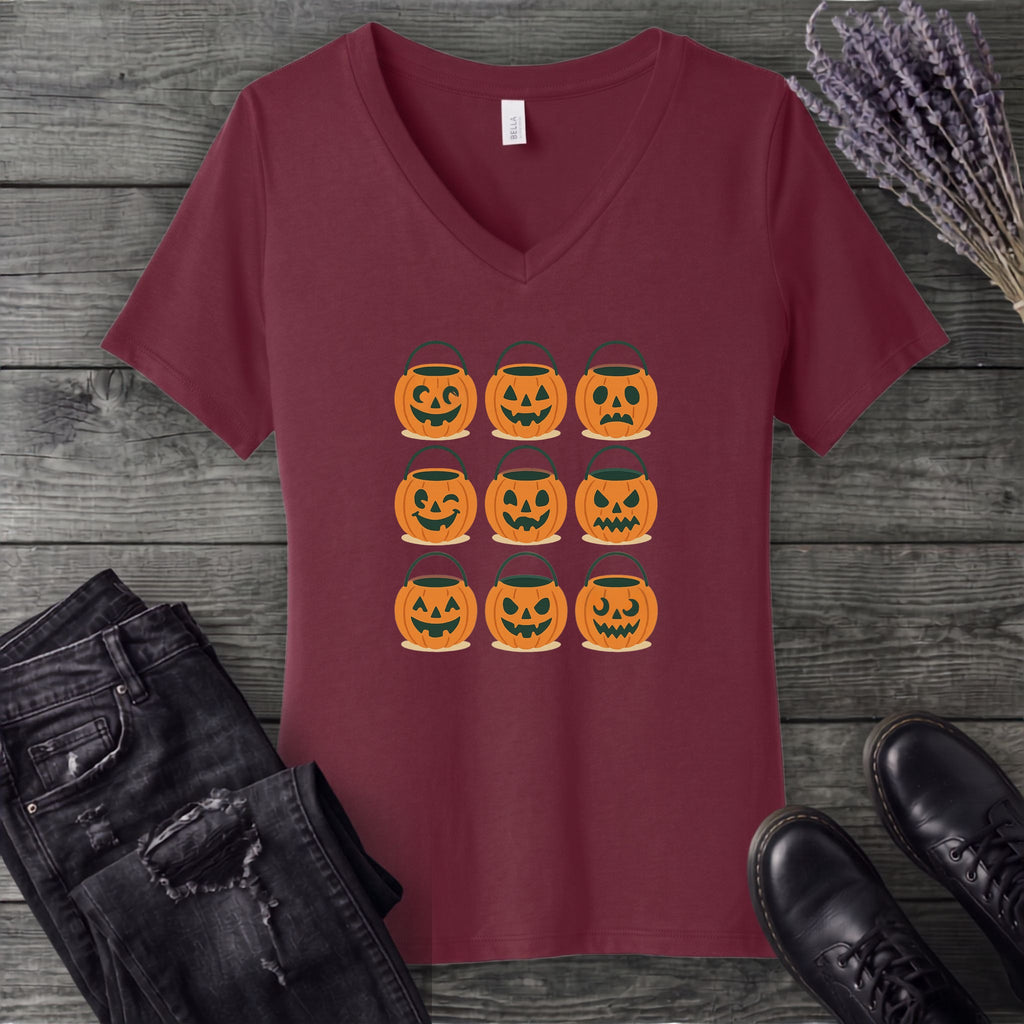 Bucket Grid V-Neck T-Shirt