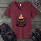 Tiki Skull Drink V-Neck T-Shirt